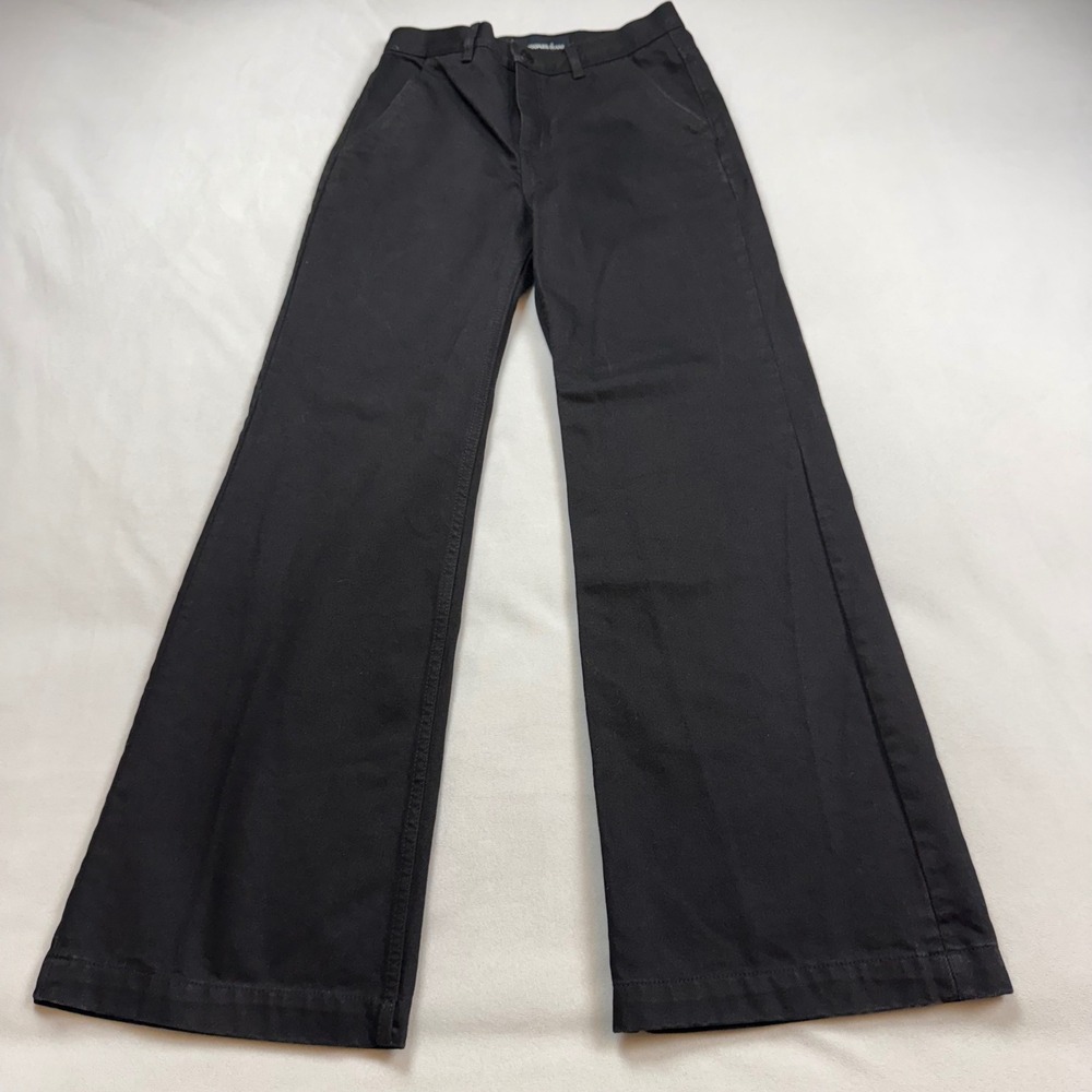 The Kooples Kristy Black High Rise Wide Leg Cotton Denim Trousers Jeans Size 27